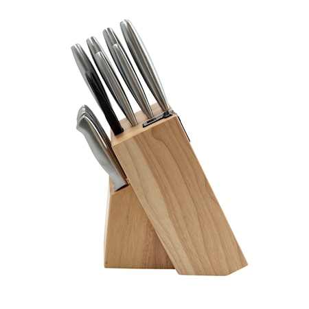 Knivsett med Knivblokk + Sliper 14 deler
