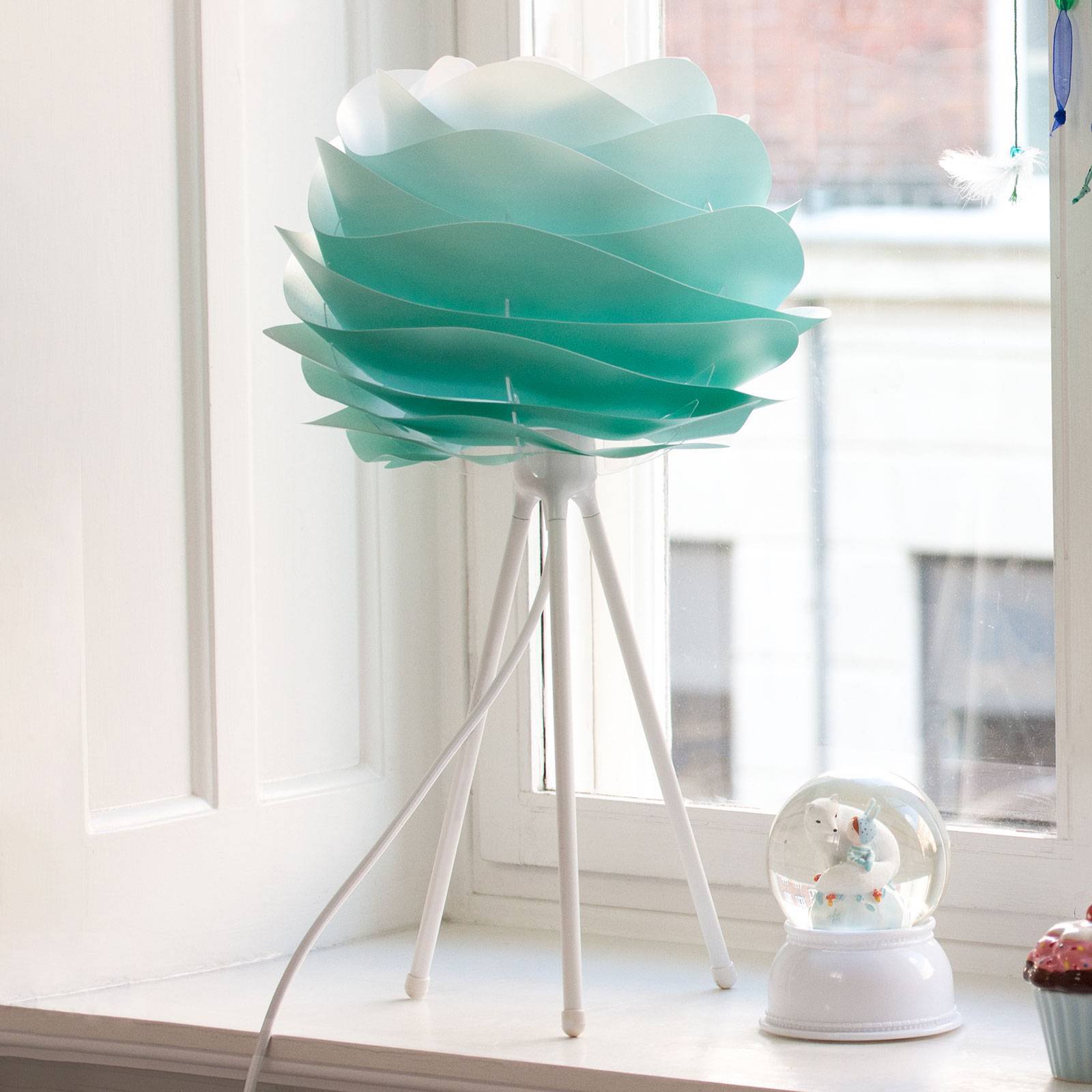 UMAGE Carmina Mini bordlampe, turkis/hvit