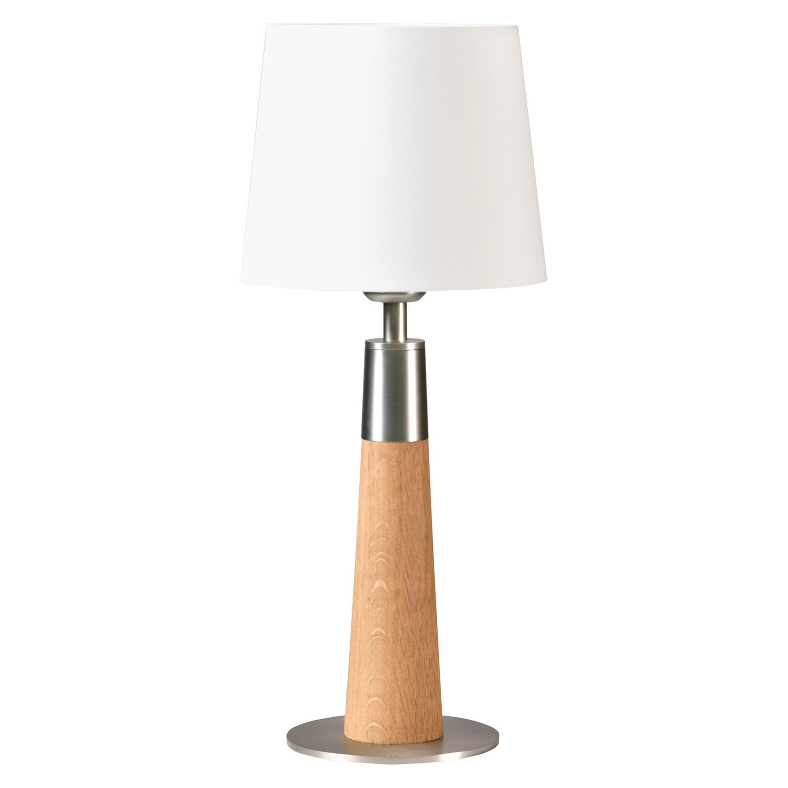 HerzBlut Conico bordlampe, hvit, oljet eik, 44 cm