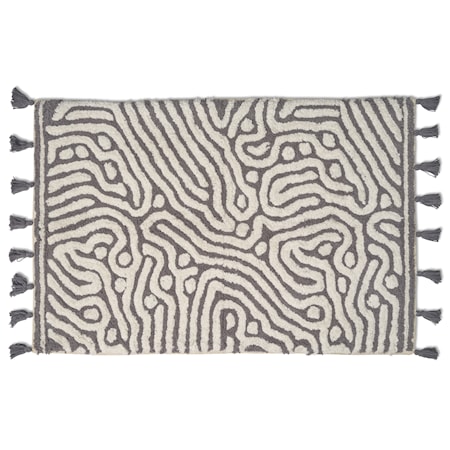 Maze Badrumsmatta Titanium/Vit 60x90 cm