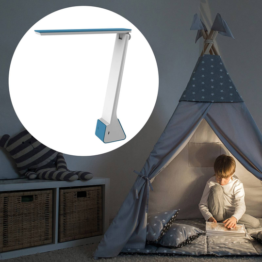 LED-bordlampe MAULseven, batteridrift, blå