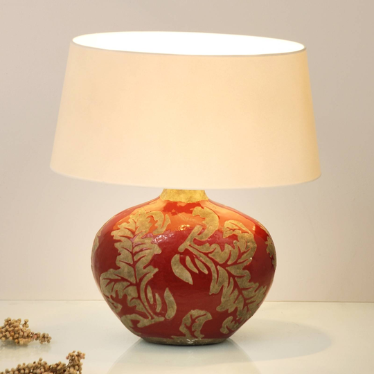 Bordlampe Toulouse oval, høyde 43 cm, rød