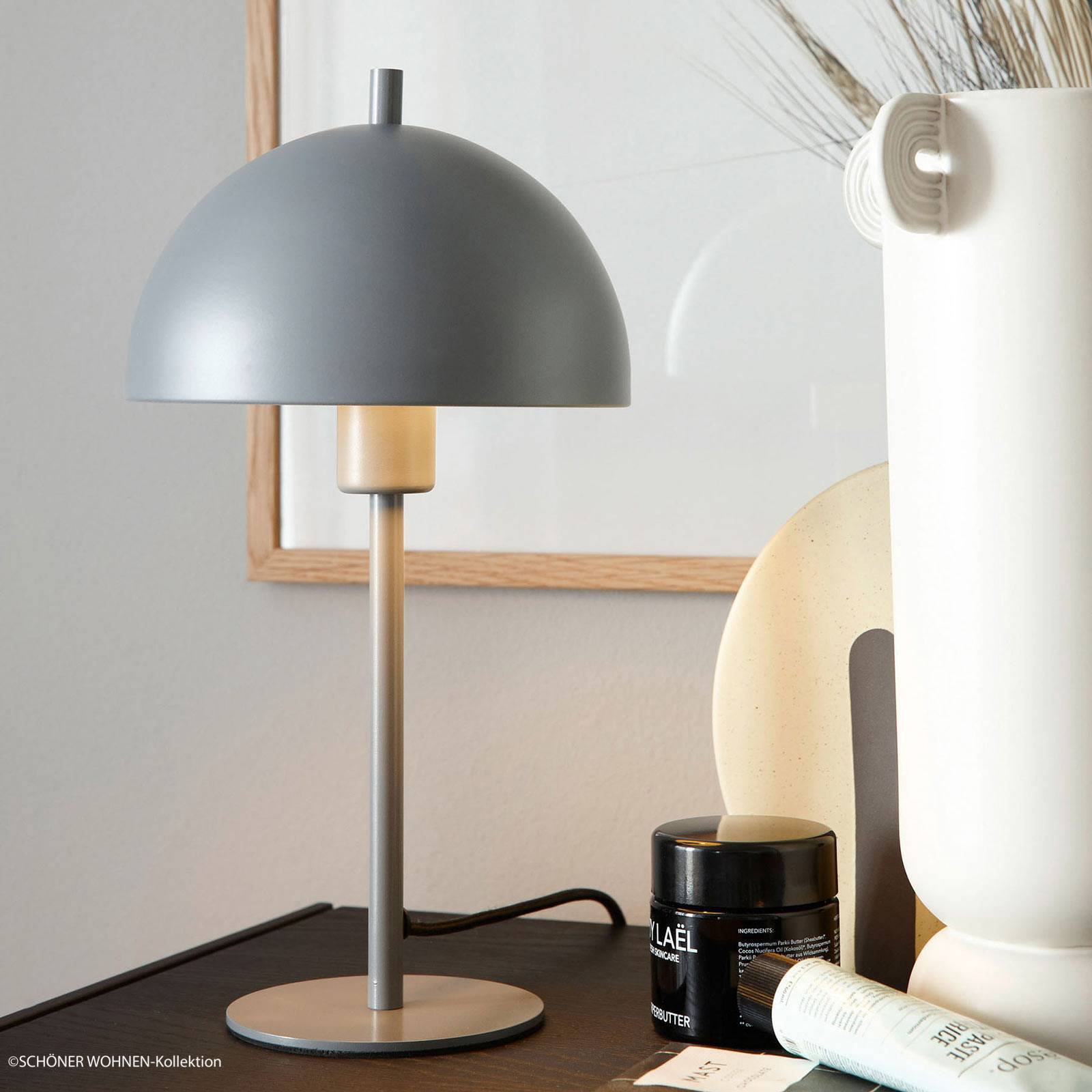 Schöner Wohnen Kia bordlampe, grå, høyde 34 cm