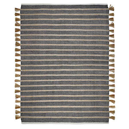 Cochin Teppe Svart/Jute 250x350 cm