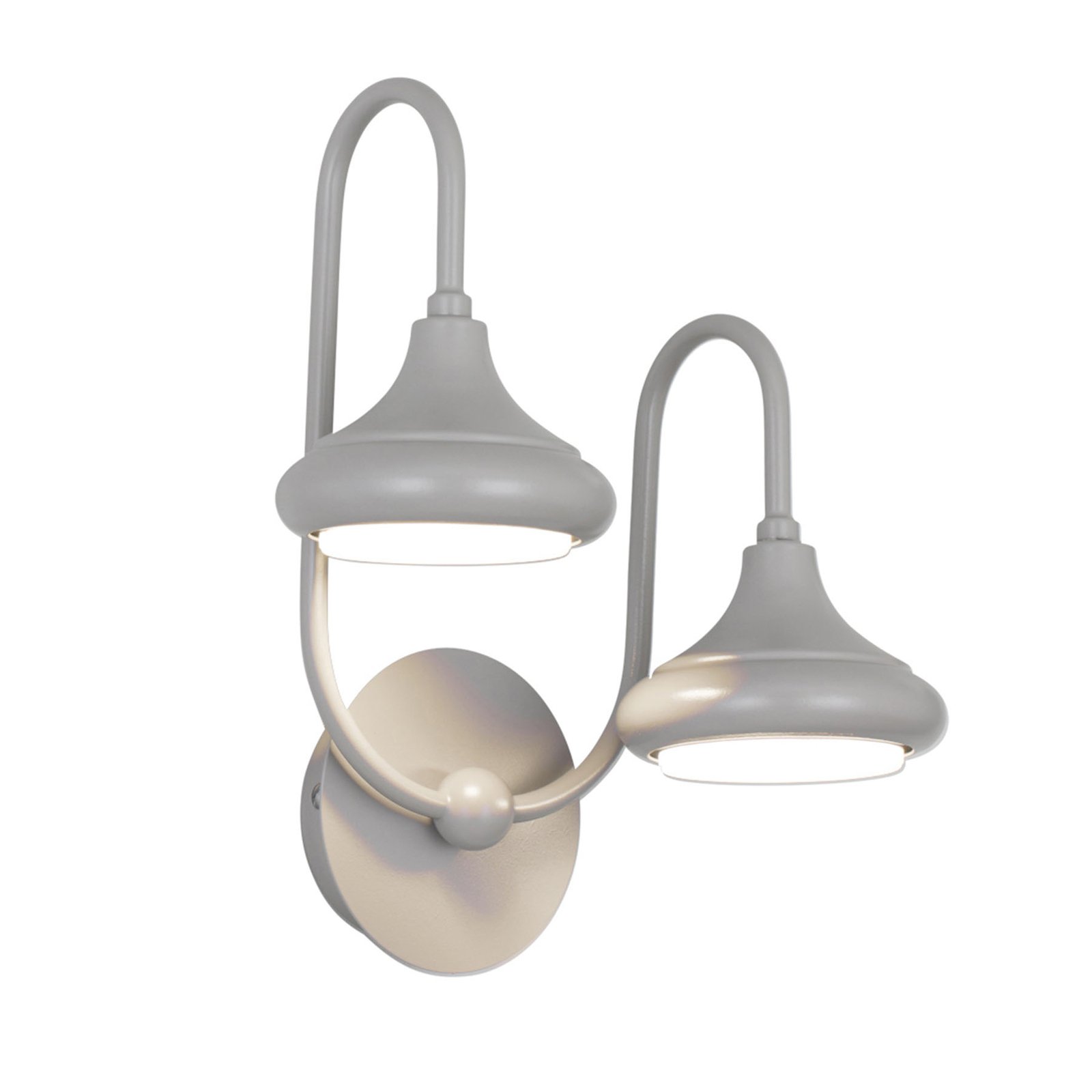1680/2A vegglampe med 2 lyskilder, grå