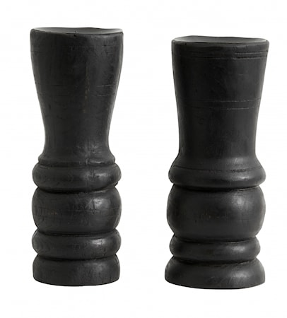 Wooden Lysestake Svart