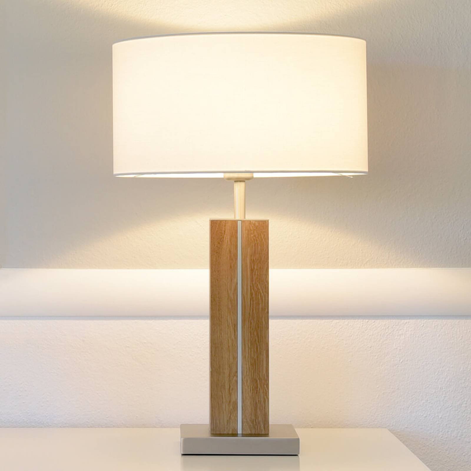 HerzBlut Dana bordlampe, oljet eik høyde 56 cm