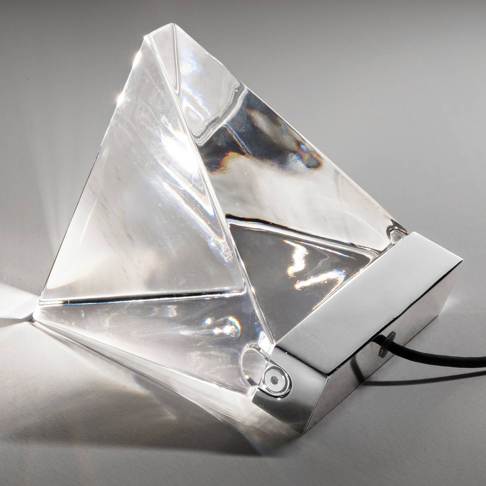 Fabbian Tripla - LED-bordlampe av krystall, alu