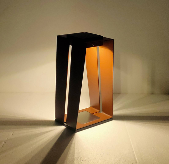 LED-solcellelykt Skaal med sensor, corten, 40 cm