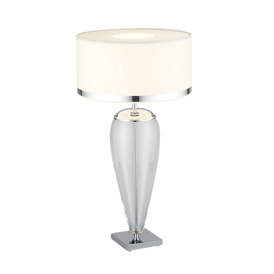 Bordlampe Lund, hvit/gjennomsiktig, høyde 70 cm