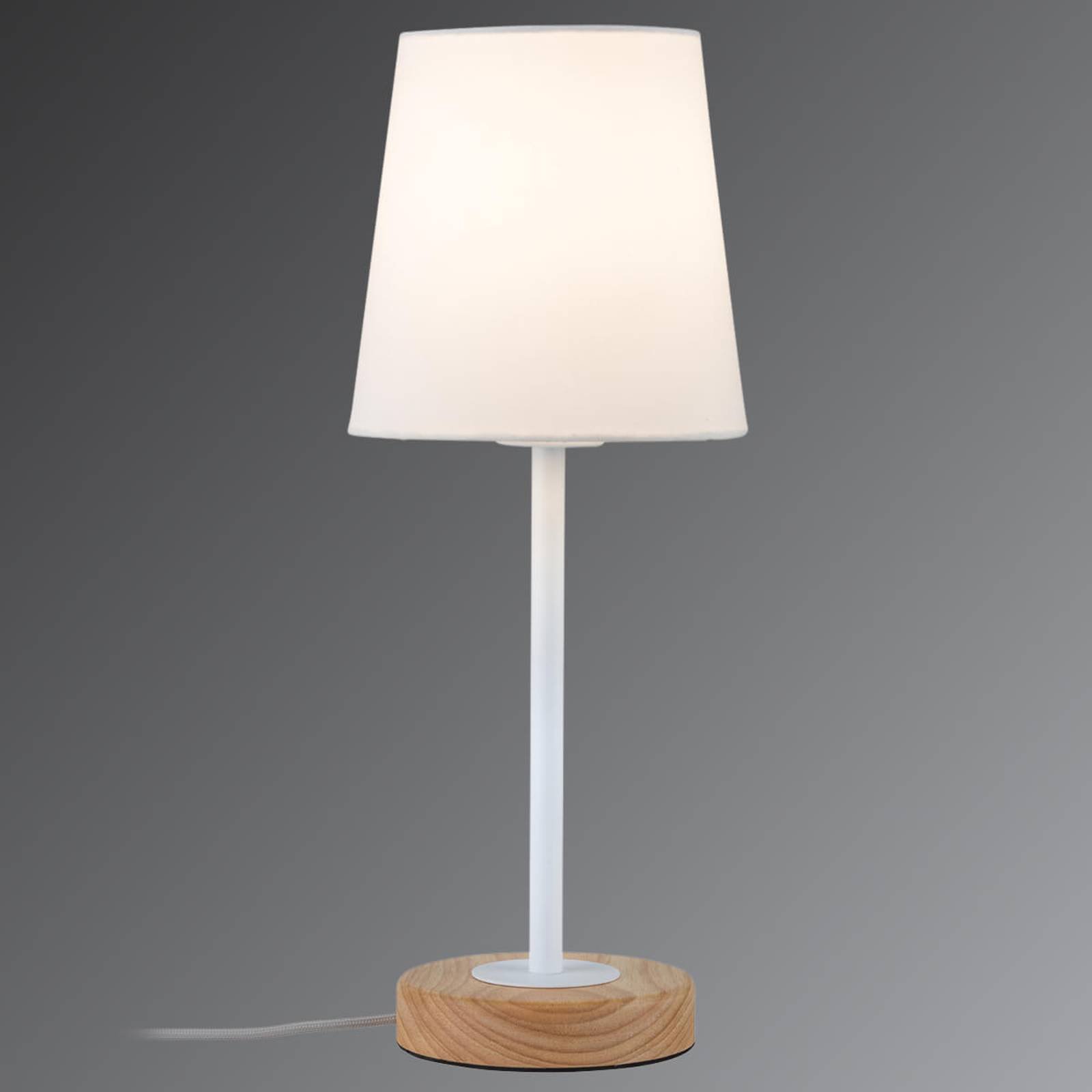 Tekstilbordlampen Stellan i naturlig design
