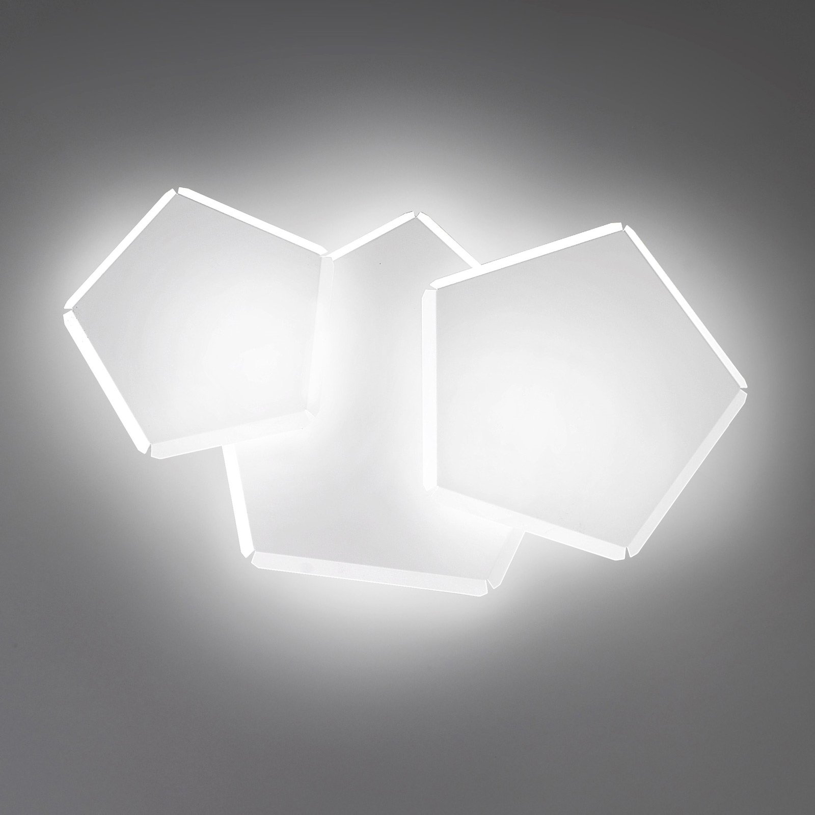 LED-vegglampe Pleiadi i hvit, 3 lyskilder