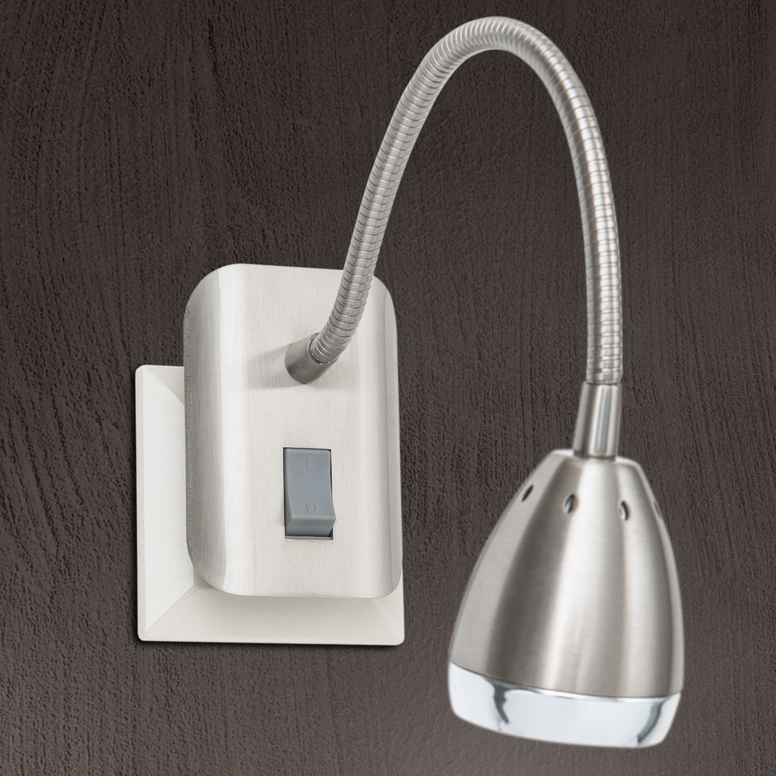 LED-plugglys Manvel med bryter, nikkel