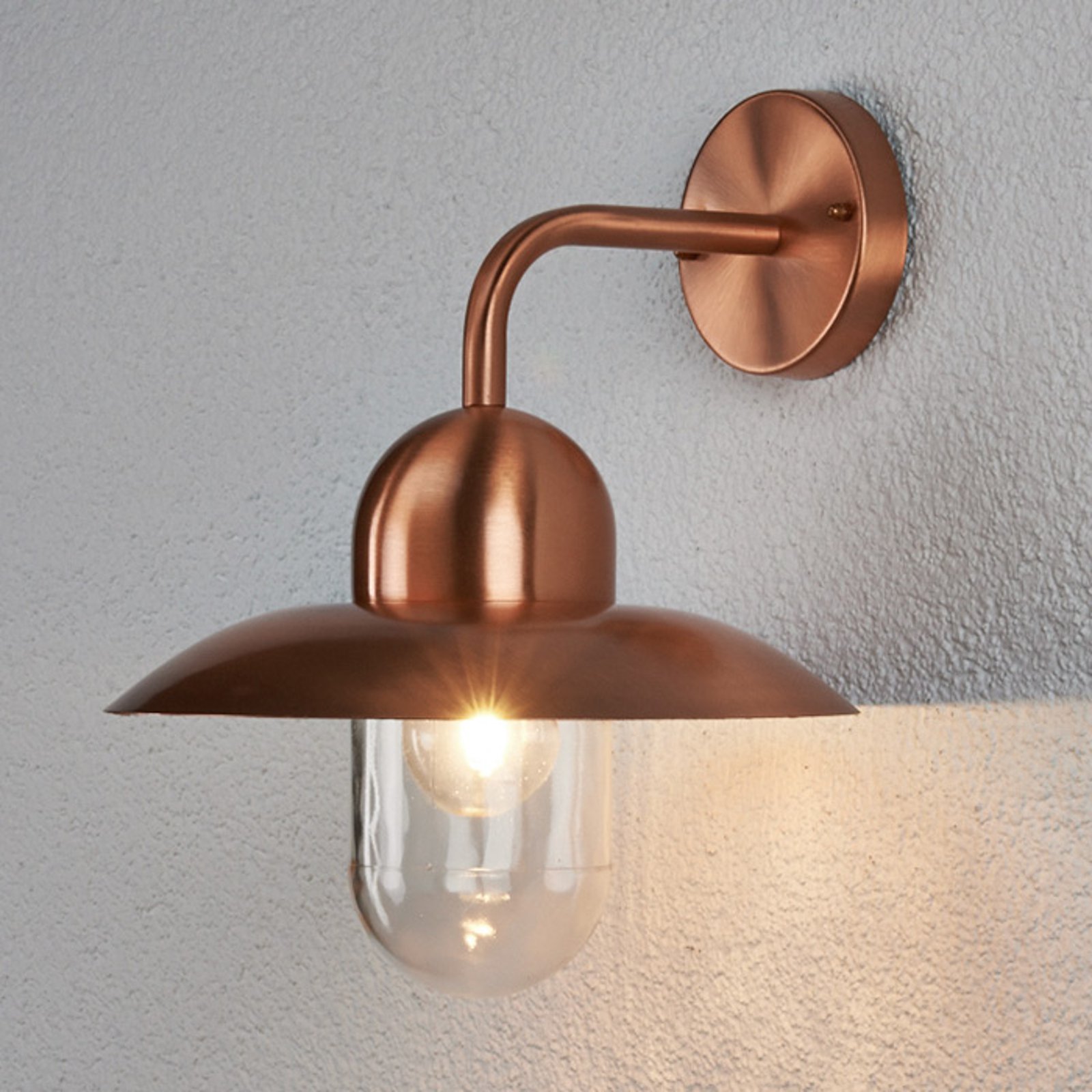 Vegglampen Camila, utendørs, kobberfarget