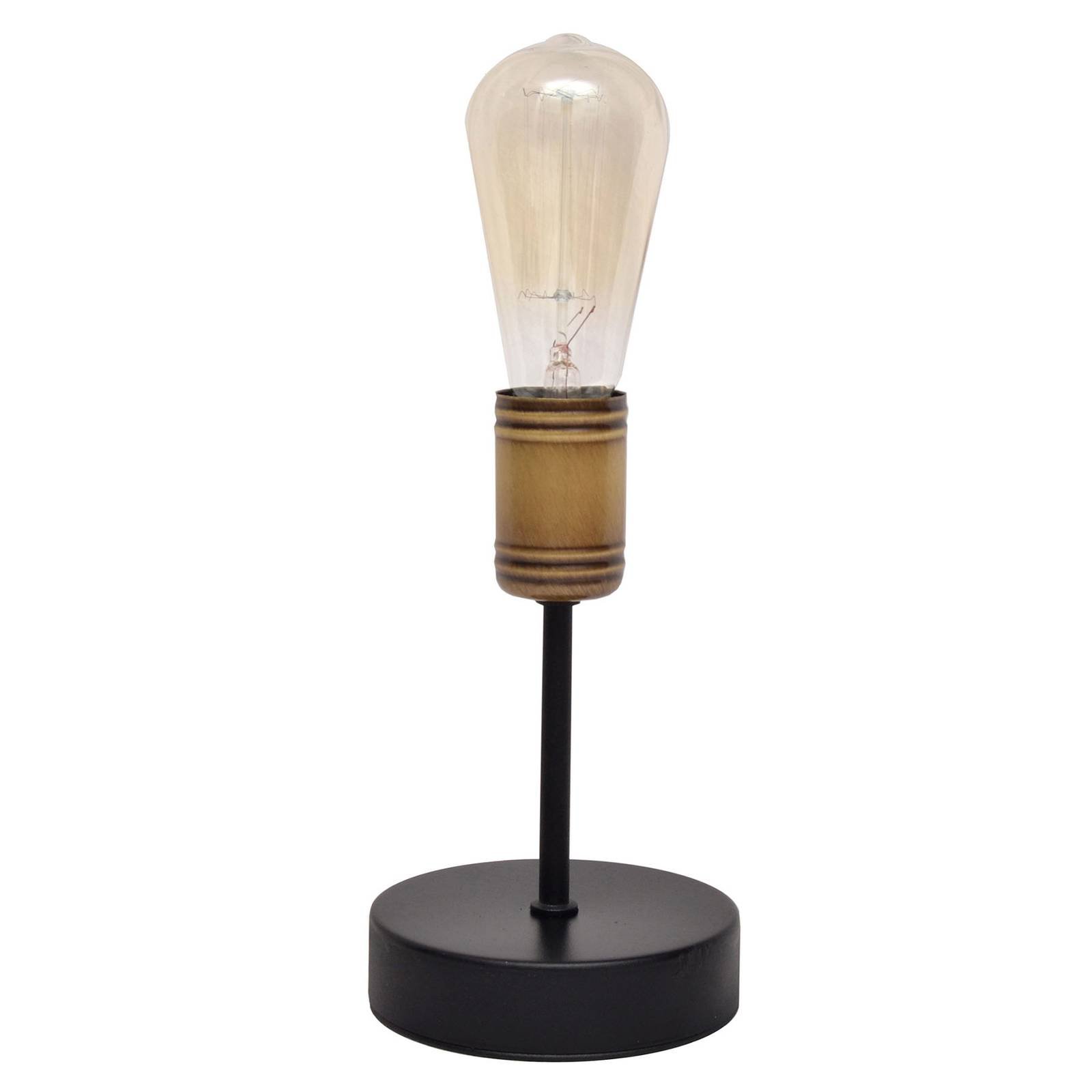 Bordlampe Tube i svart, messingfatning