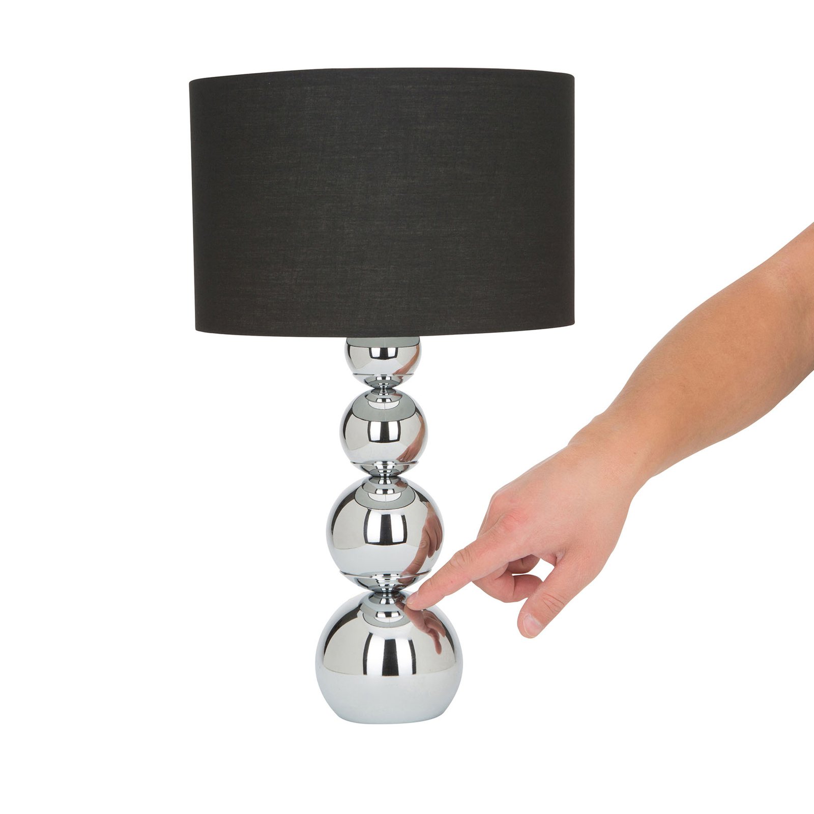 Bordlampe Mandy, berøringsfunksjon, svart