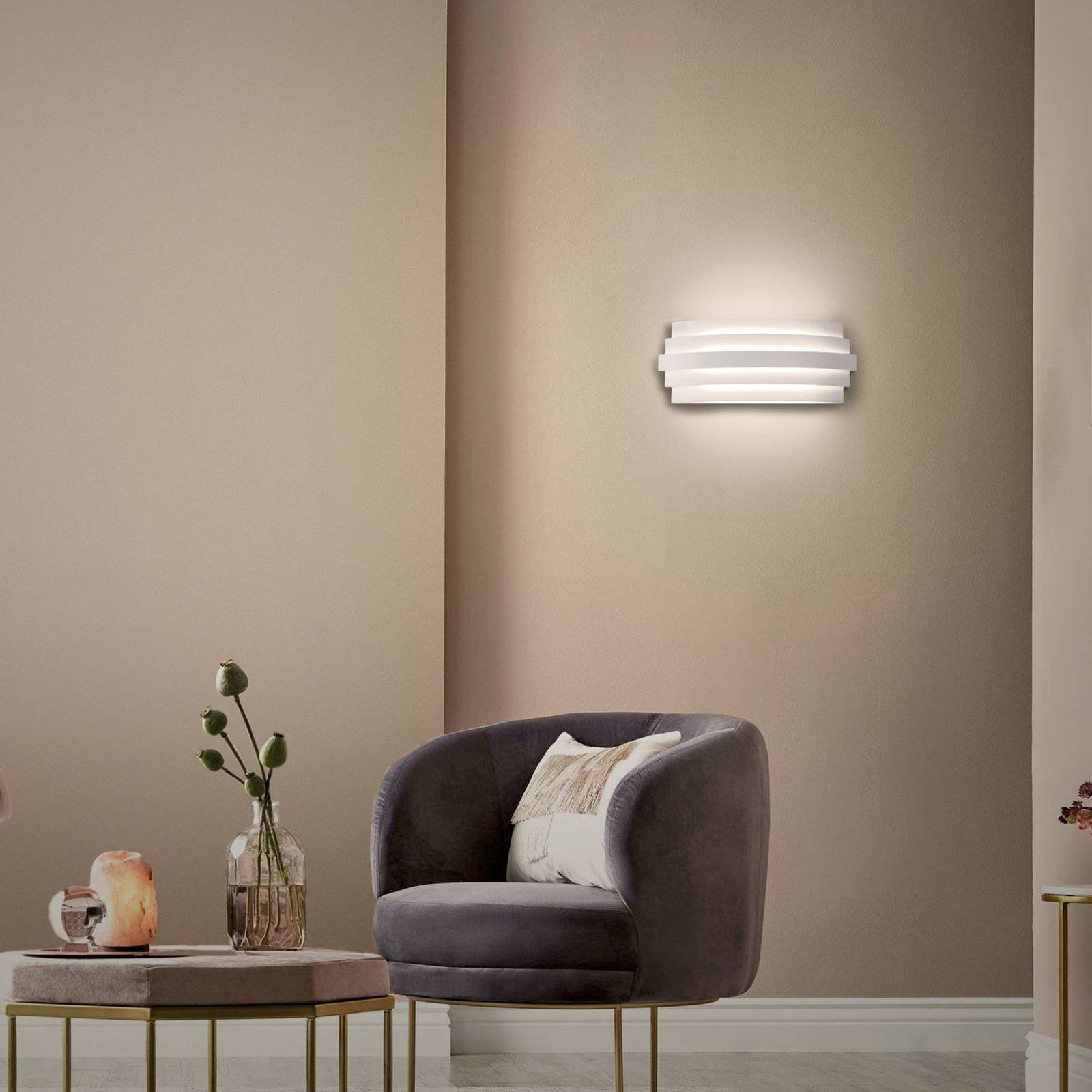 LED-vegglampe Luxur, hvit