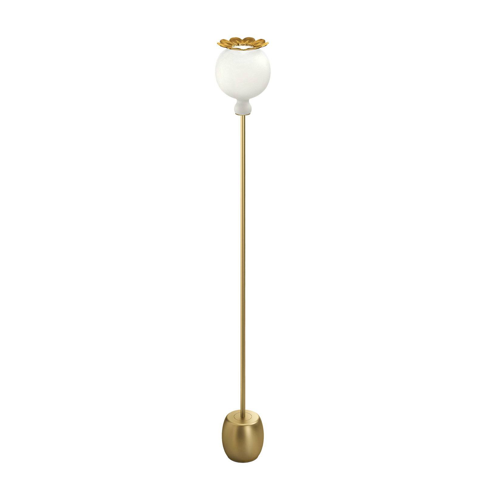 Kundalini Opyo gulvlampe, munnblåst, messing