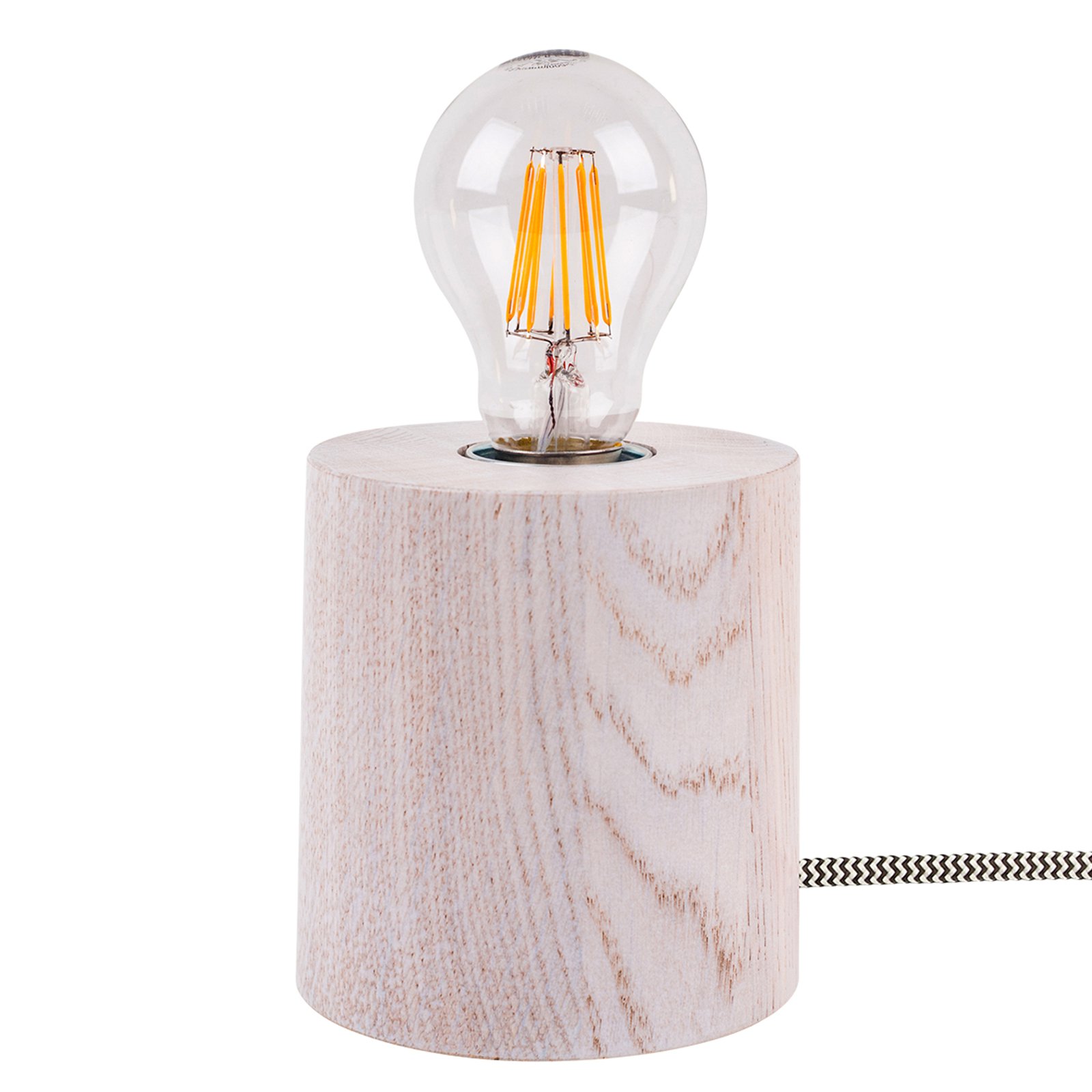 Bordlampe Trongo i tre hvit eik