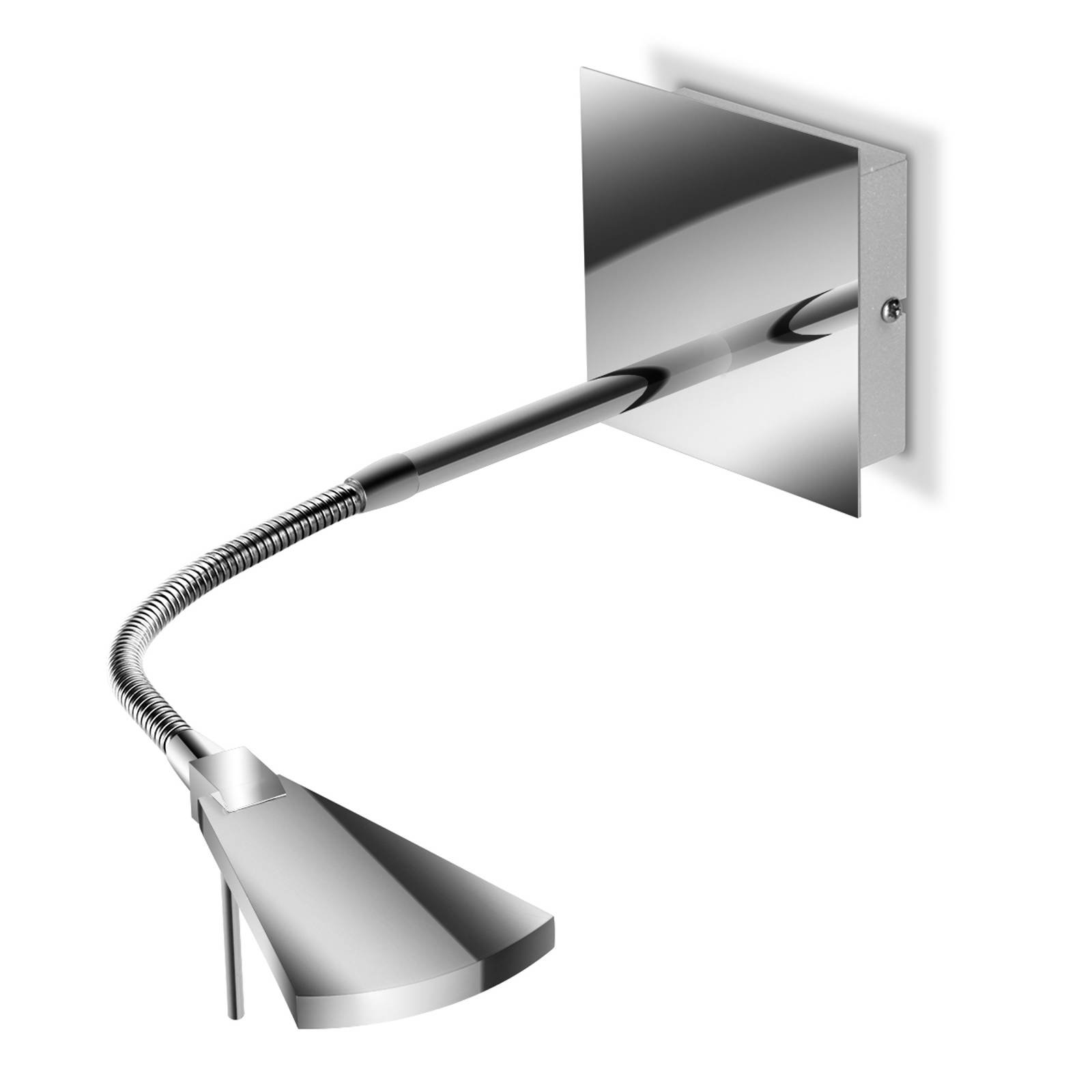 Nec fleksible LED-vegglampe, krom