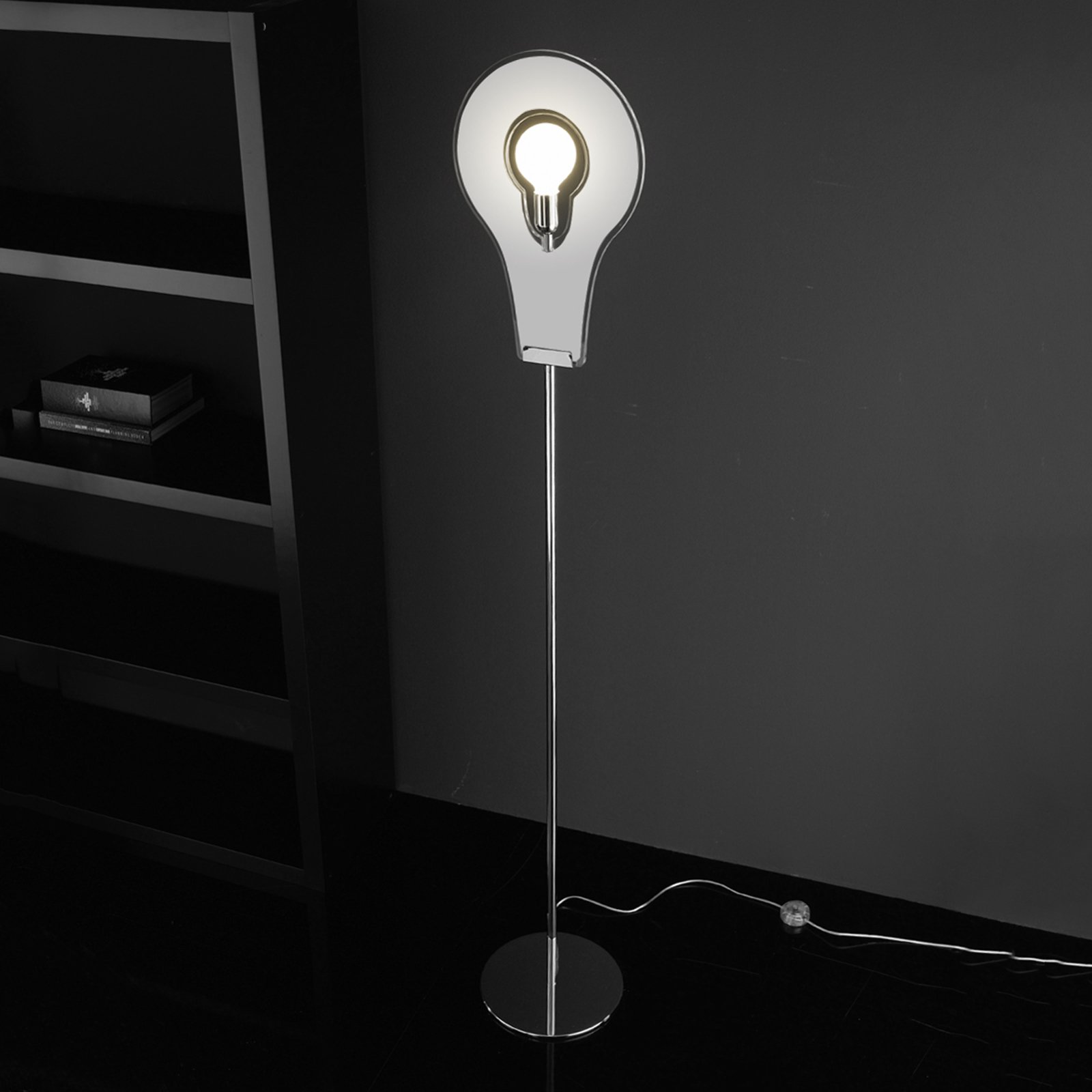 Enestående stålampe Flat hvit