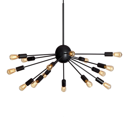 LED-pendellampe Mir, 15 lyskilder, svart