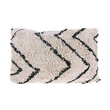 Pute Bomull Zigzag Svart/Hvit 40x60 cm