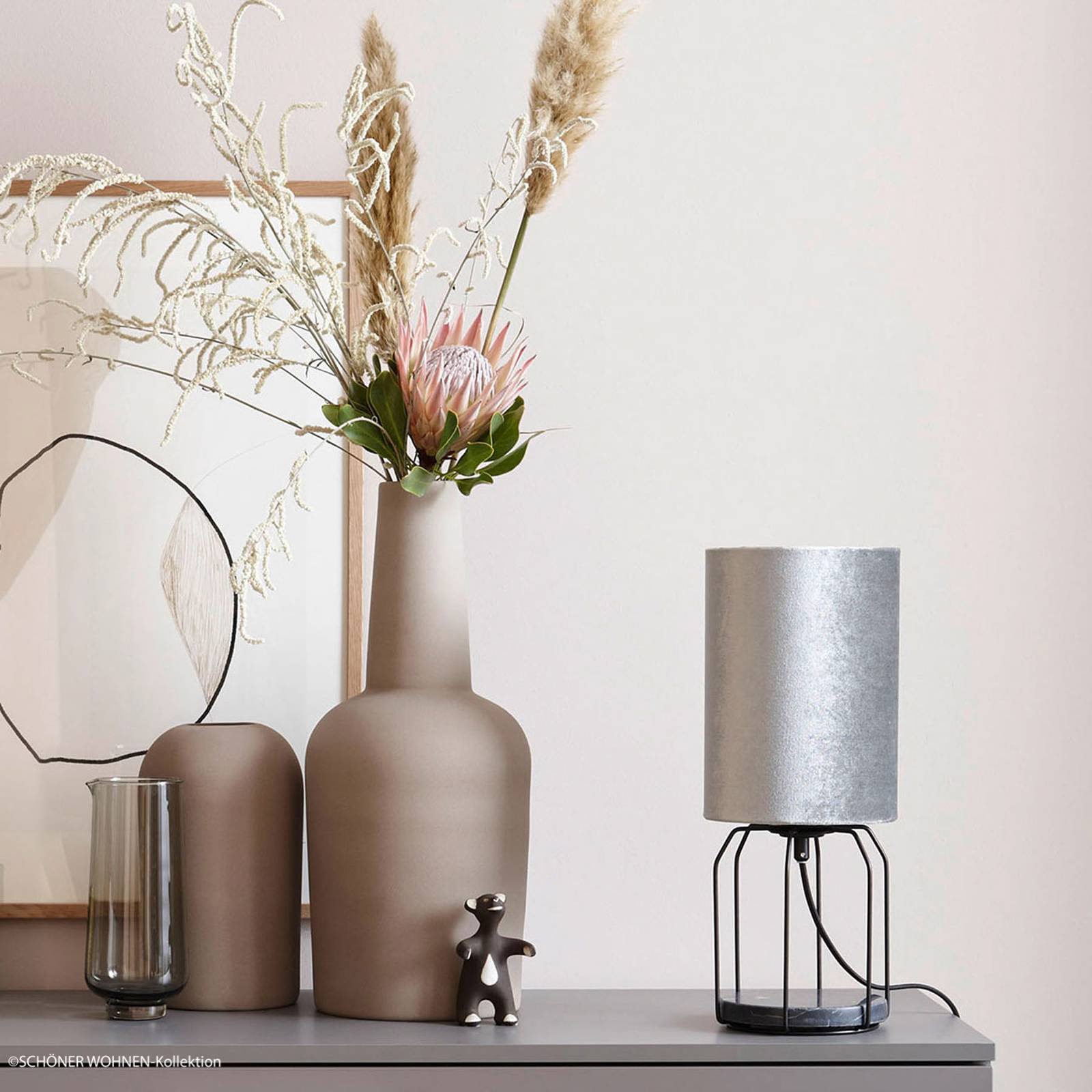 Schöner Wohnen Grace bordlampe, sølv