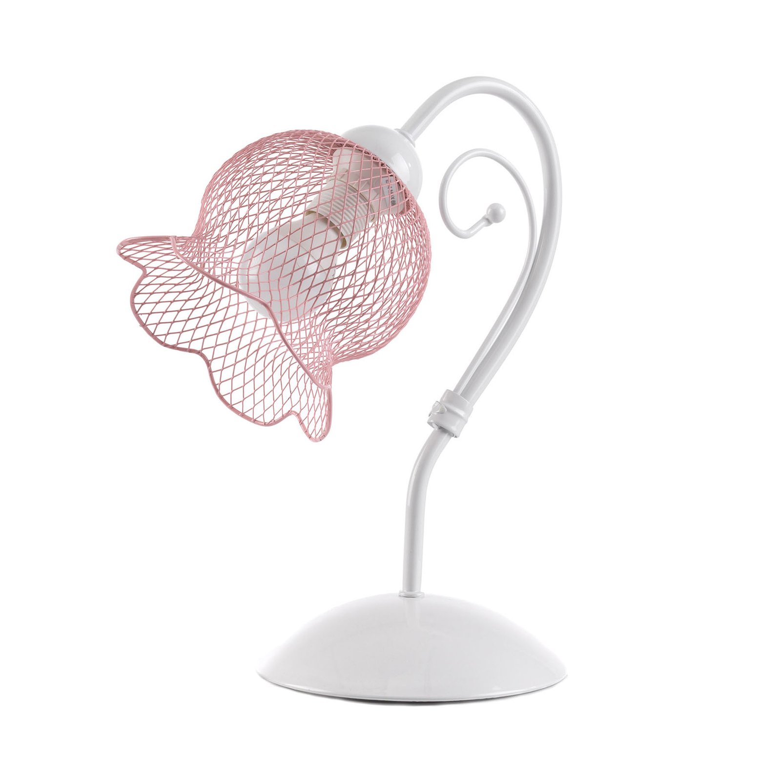 Mia bordlampe med nettskjerm i rosa