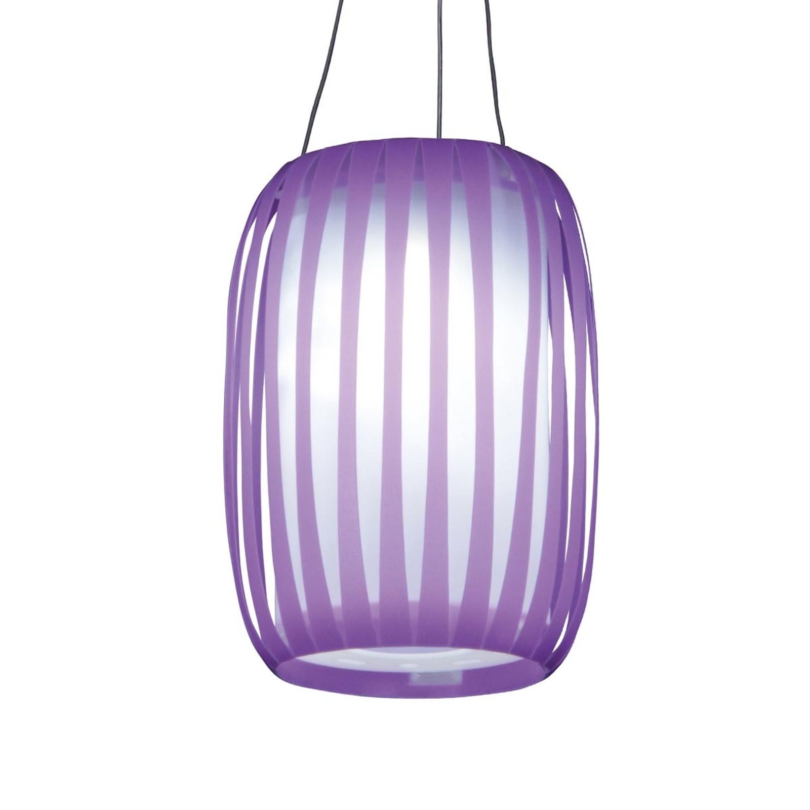 LED solcellelampen Lilja, lilla i lyktform
