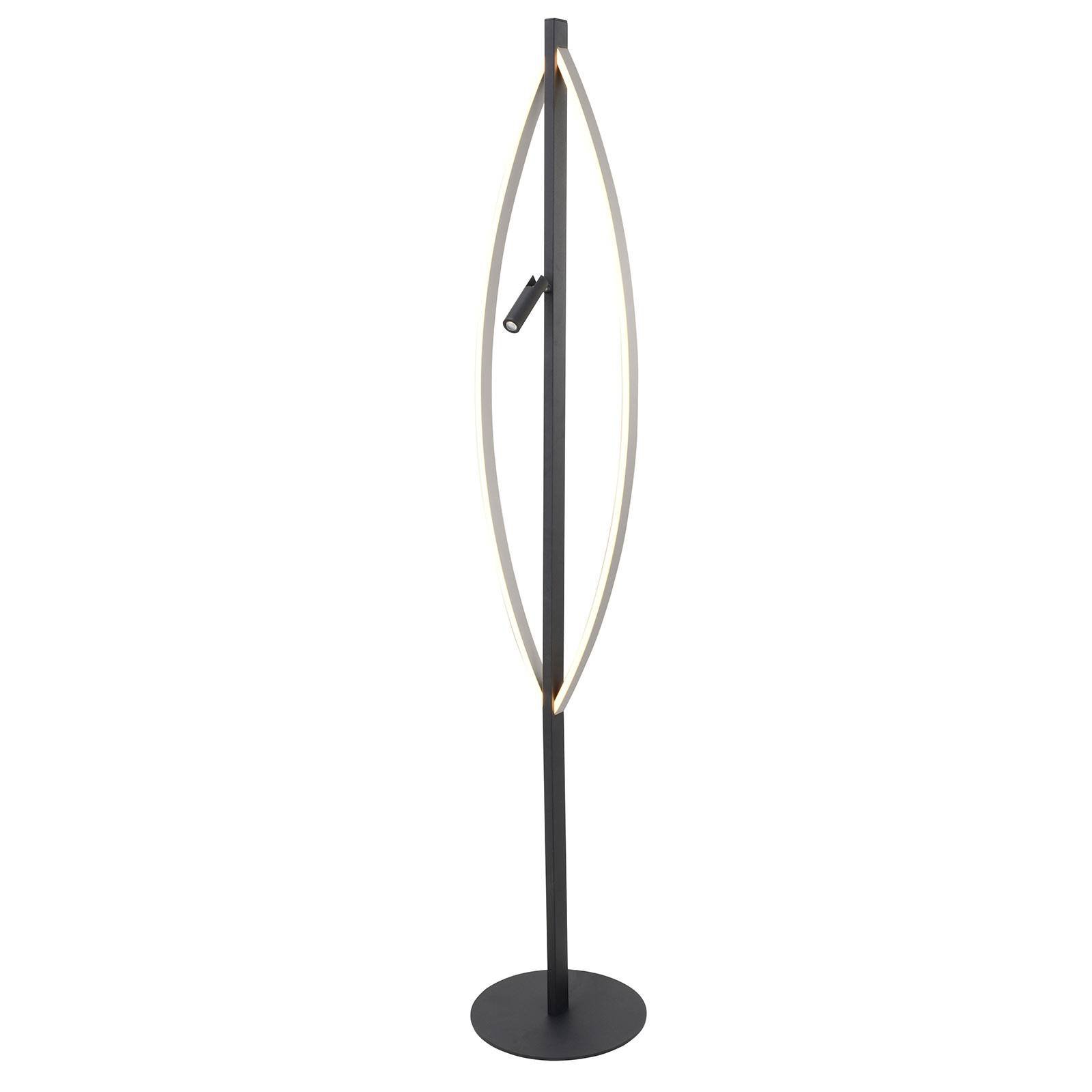 Lucande Matwei LED-gulvlampe, oval, nikkel