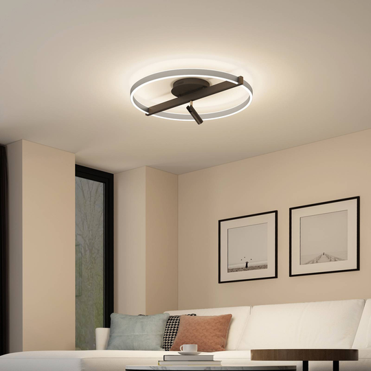 Lucande Matwei LED-taklampe ringformet, nikkel