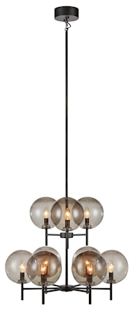 Crown Taklampe Svart/Smoke 9L