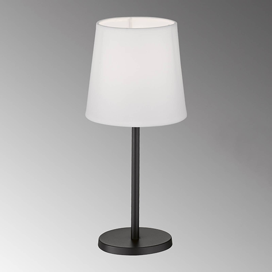 Eve bordlampe med stoffskjerm, svart/hvit