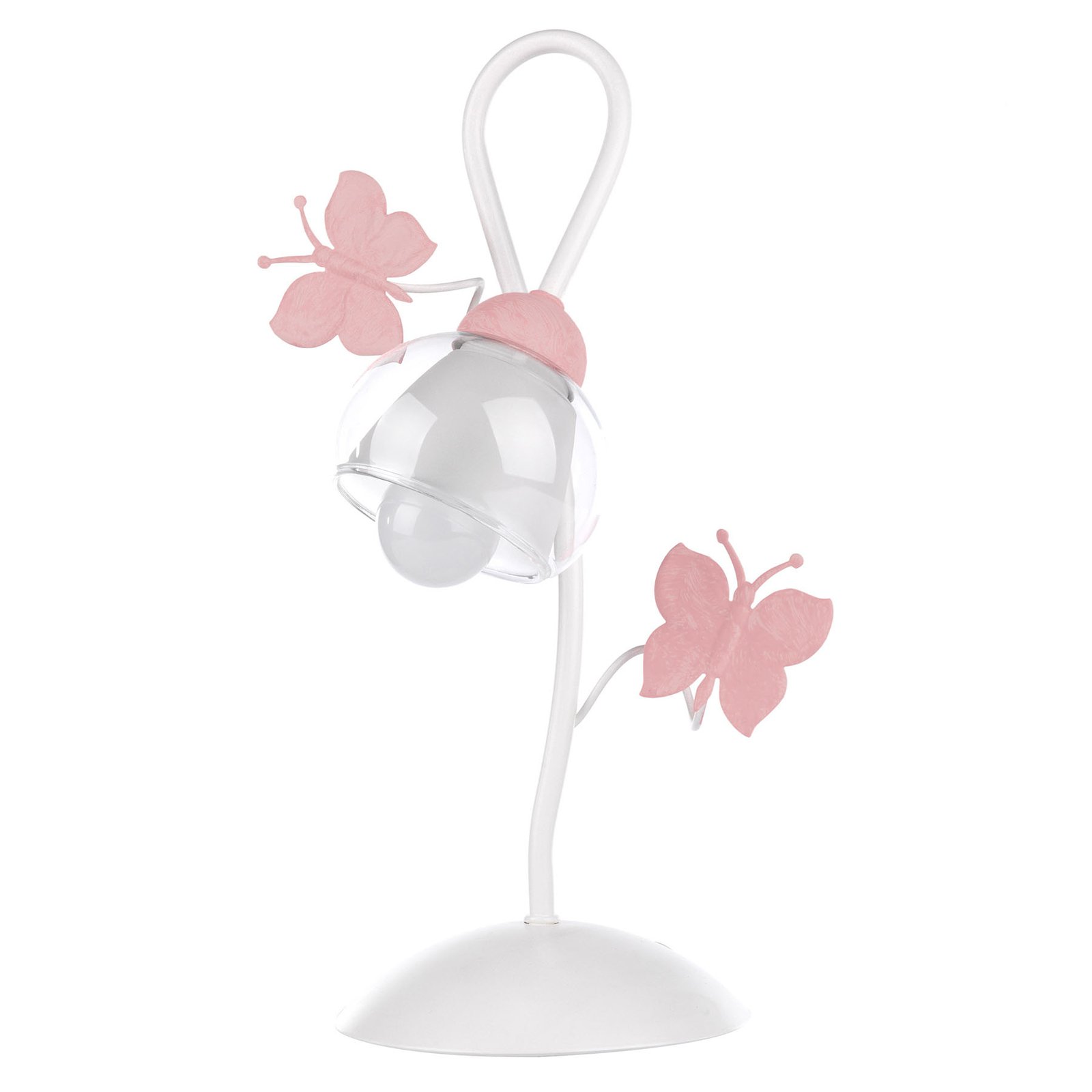 Bordlampe Butterfly med utsmykning i rosé