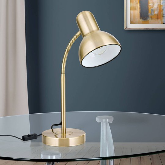 Nemo skrivebordslampe, fleksibel, antikk messing