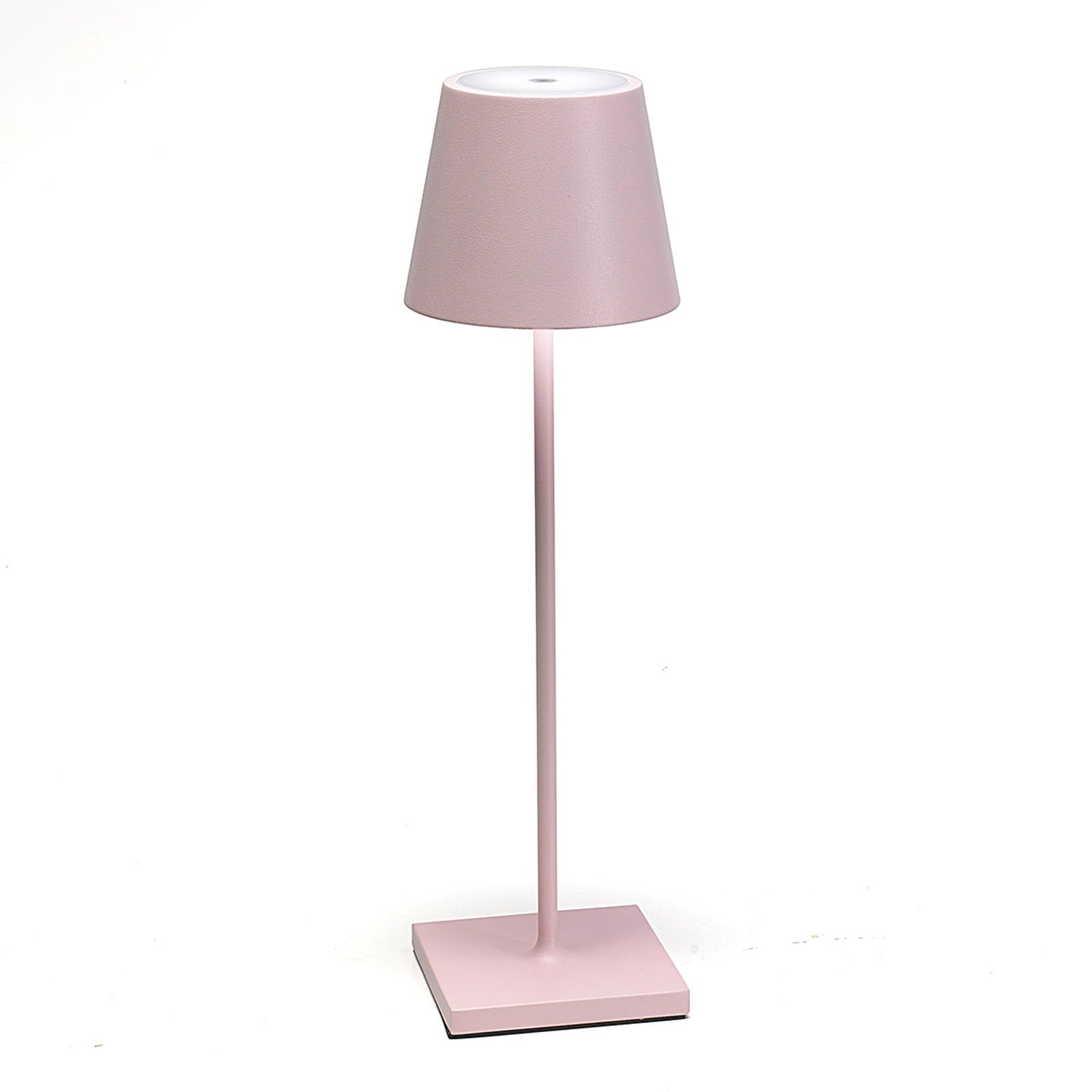 LED-bordlampe Poldina med batteri, bærbar, rosa