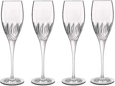 Diamante champagneglass 4 stk. klar 22 cl Ø7 cm H 23,6 cm Luigi Bormioli
