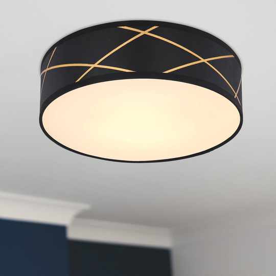 LED-taklampe Bemmo, svart/gull
