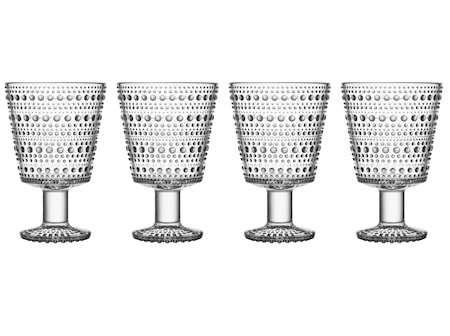 Kastehelmi Glass på fot Klar 26 cl 4 stk.