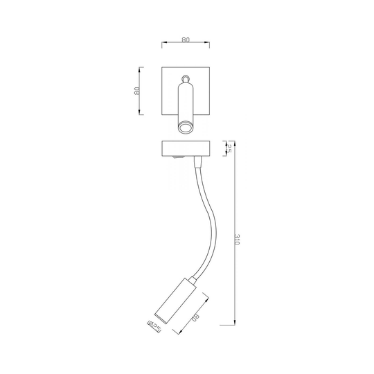 LED-vegglampe Brahe I, leselampe, hvit