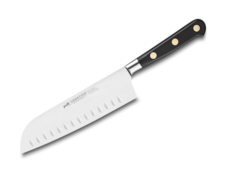 Ideal santokukniv stål/svart 18 cm