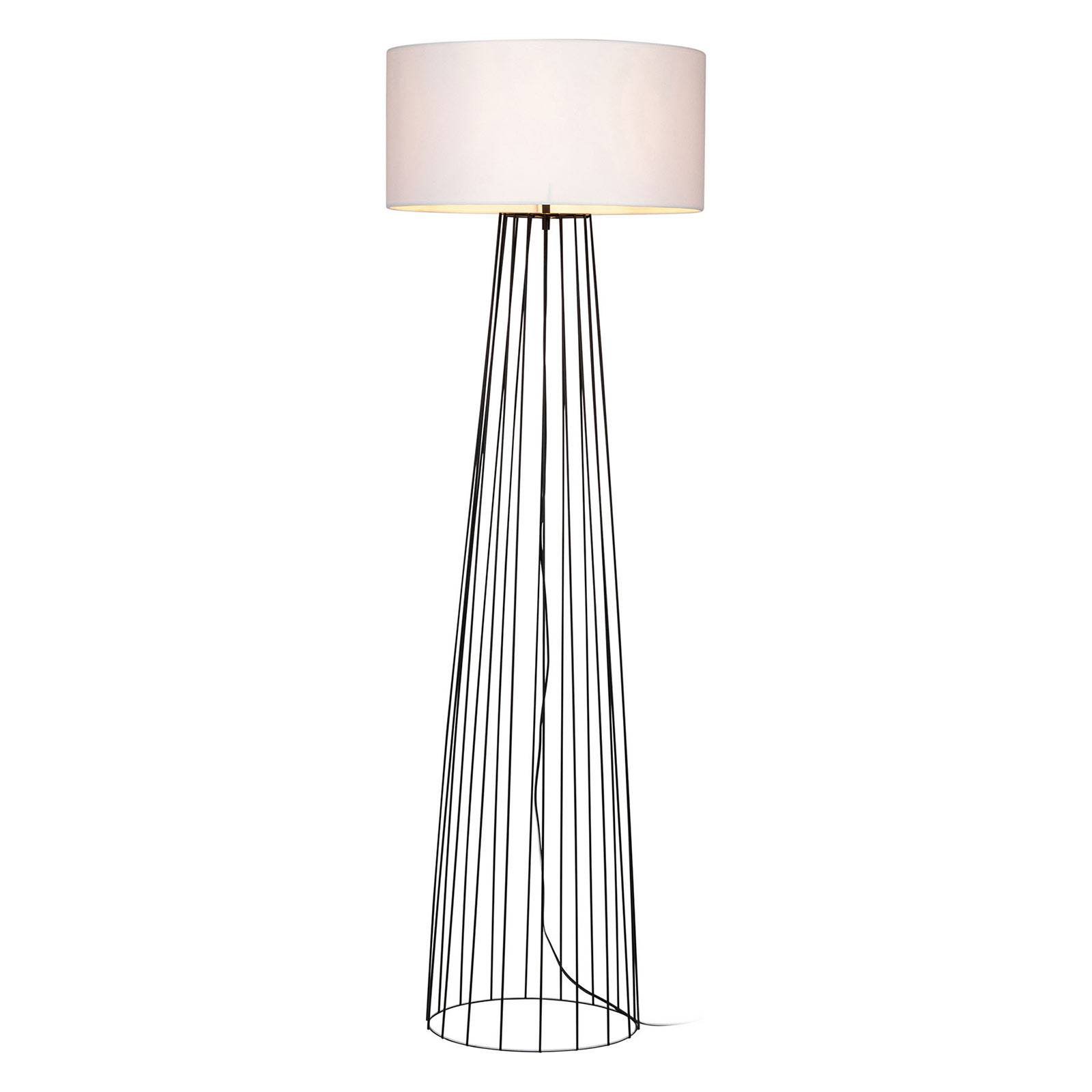 Gulvlampe Valene med tekstilskjerm, hvit