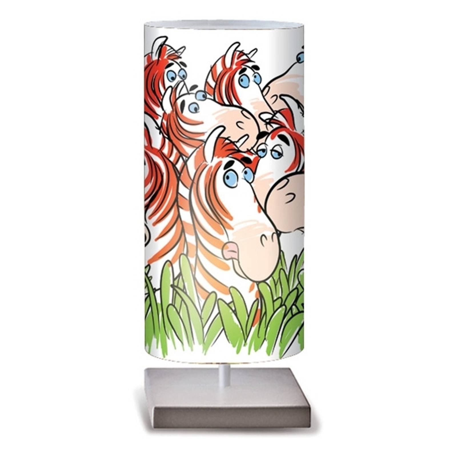 Zebre - fargeglad bordlamep for barnerommet