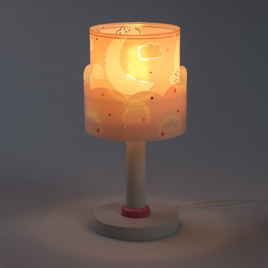 Bordlampe til barnerom Moon, rosa