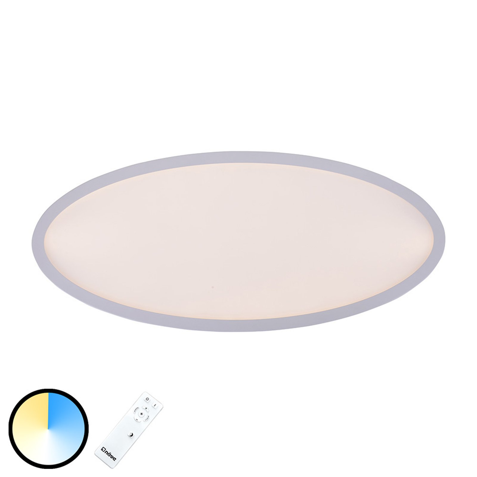 Pesaro LED-taklampe oval 80 cm x 35 cm