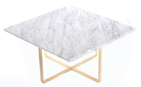 Ninety sofabord - Carrara/messingstomme