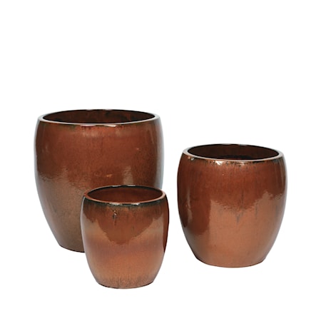 Karmen Krukke Sett med 3 Rustic Brown