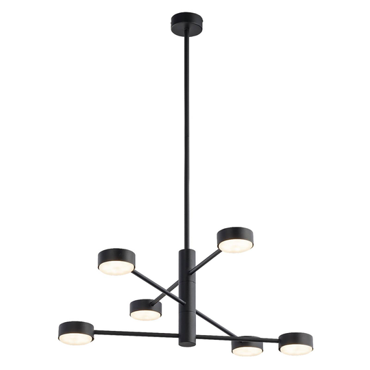 Taklampe Orbit VI, svart, 6 lyskilder