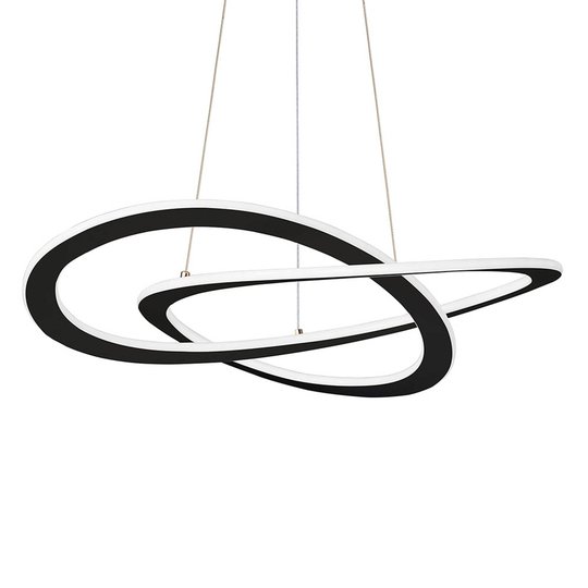 LED-hengelampe Charlie, 62 cm, svart